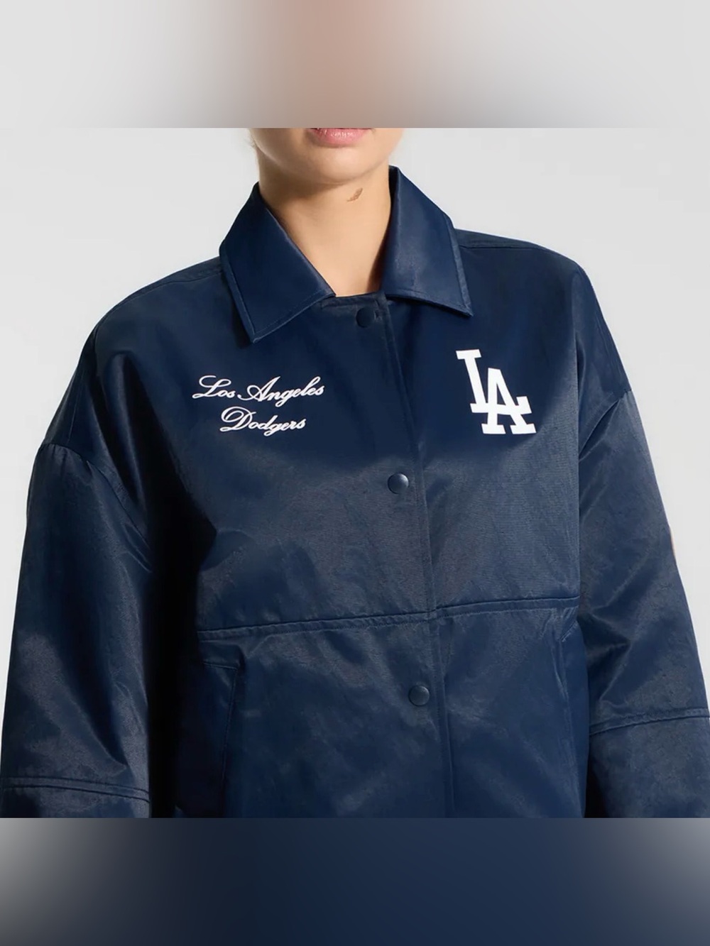Lululemon Los Angeles Dodgers MLB True Navy Coaches Jacket Snap Woman Size Small